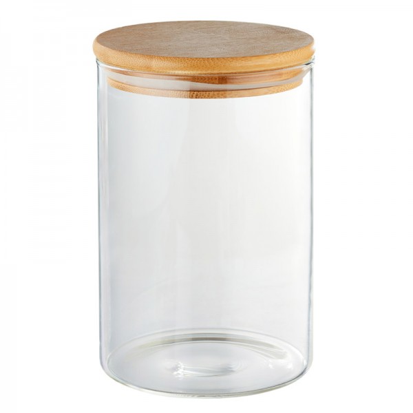 Стеклянный контейнер с бамбуковой крышкой 100*150 (ITT-15)